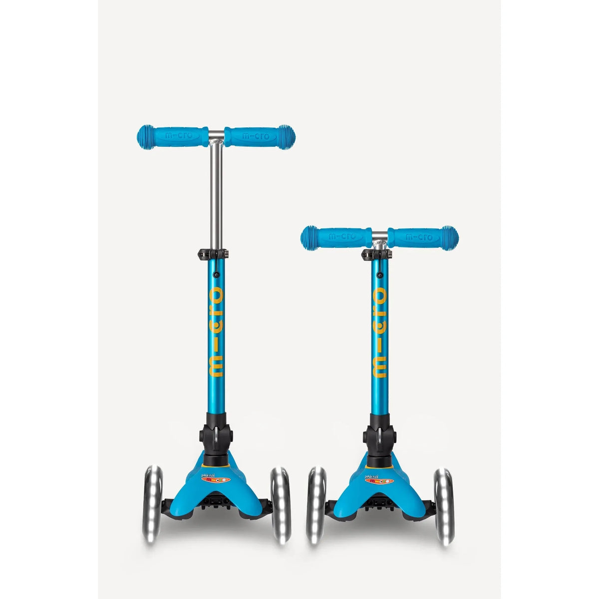 Micro Kickboard: Mini Foldable LED Scooter-- Ocean Blue