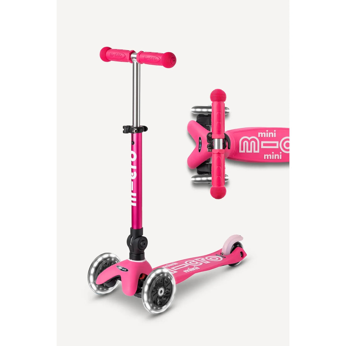 Micro Kickboard: Mini Foldable LED Scooter-- Pink