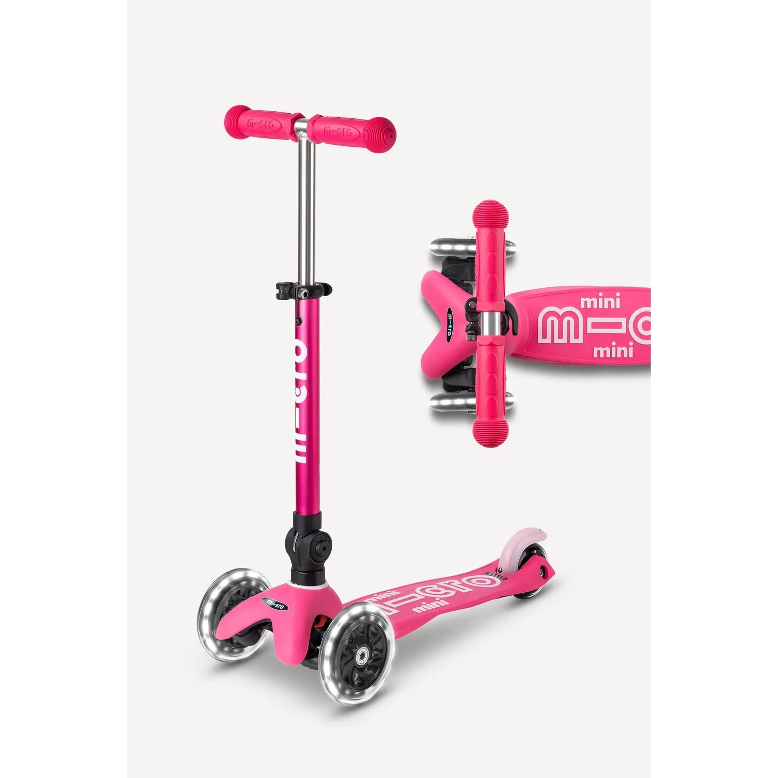 Micro Kickboard: Mini Foldable LED Scooter-- Pink