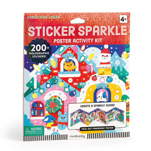 Mudpuppy Christmas Cheer Sticker Sparkle Poster Activity Kit
