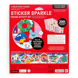 Mudpuppy Christmas Cheer Sticker Sparkle Poster Activity Kit
