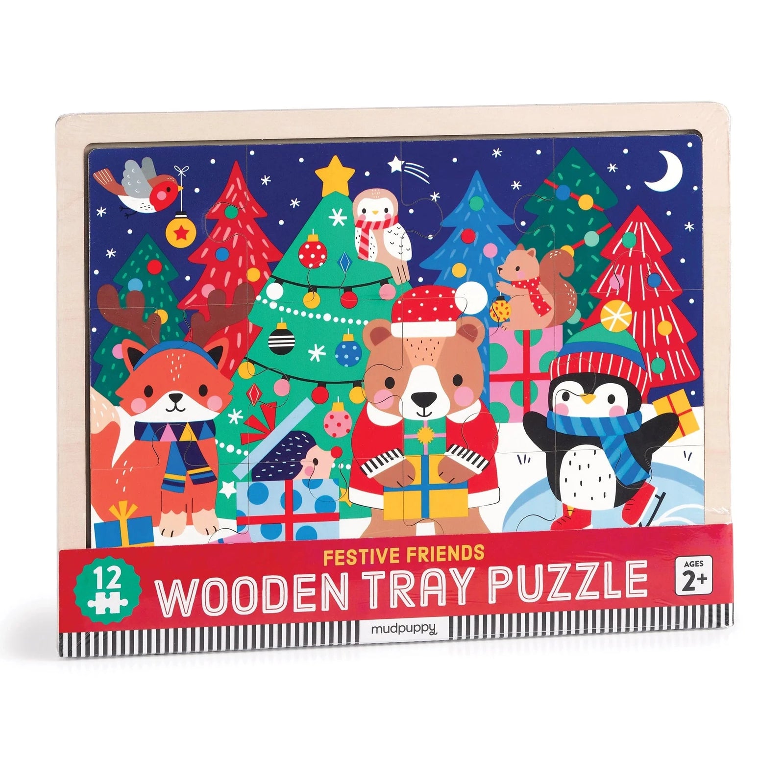 Mudpuppy Festive Friends Wooden Tray Puzzle