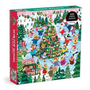 Mudpuppy Winter Whirl 500 Piece Puzzle