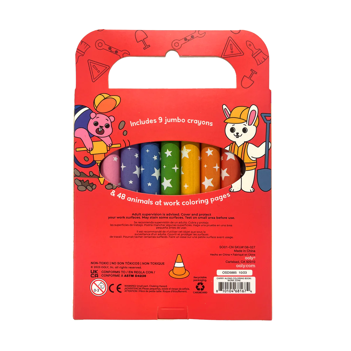 Ooly Carry Along Coloring Book Kit-- Work Zone