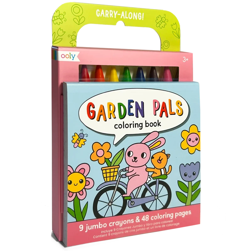 Ooly Carry Along Coloring Book Set -- Garden Pals