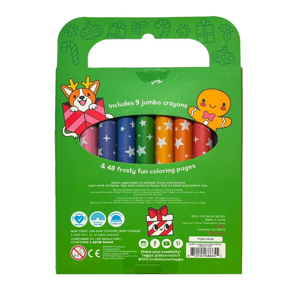 Ooly Carry Along Coloring Book Set -- Holly Jolly