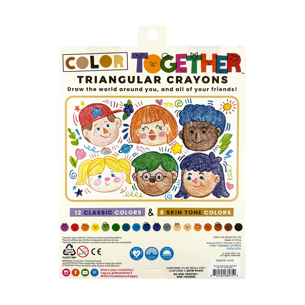 Ooly Color Together Triangular Crayons-- Set of 18