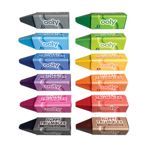 Ooly Happy Triangles Jumbo Crayons -- Set of 12