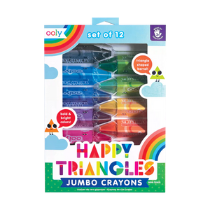 Ooly Happy Triangles Jumbo Crayons -- Set of 12 - The Happy Lark