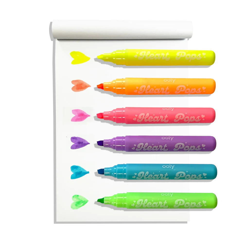 Ooly Heart Pops Neon Highlighters-- Set of 6