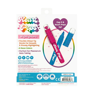 Ooly Heart Pops Neon Highlighters-- Set of 6