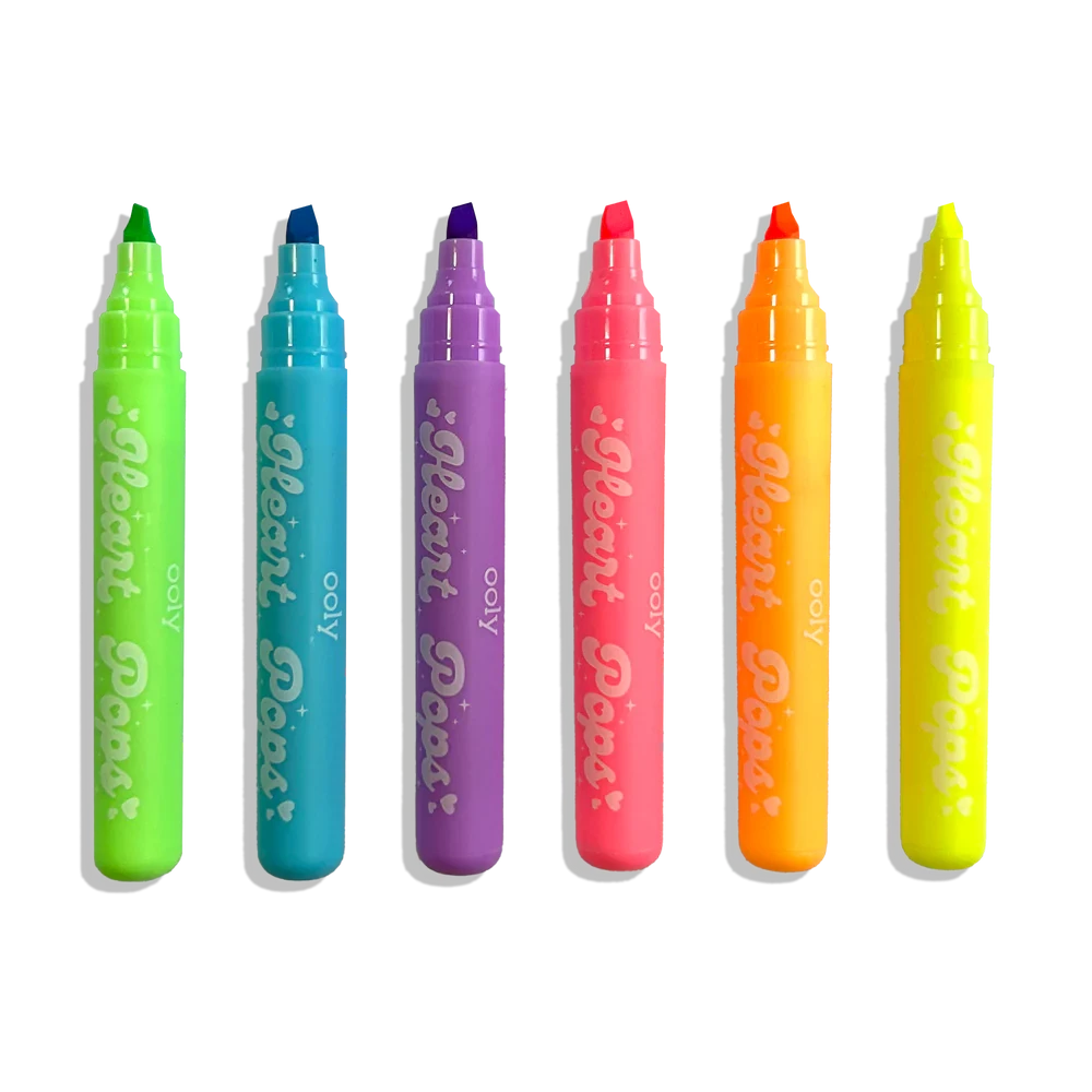 Ooly Heart Pops Neon Highlighters-- Set of 6