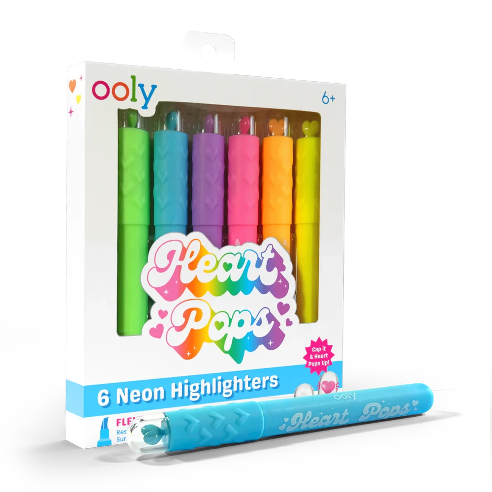 Ooly Heart Pops Neon Highlighters-- Set of 6