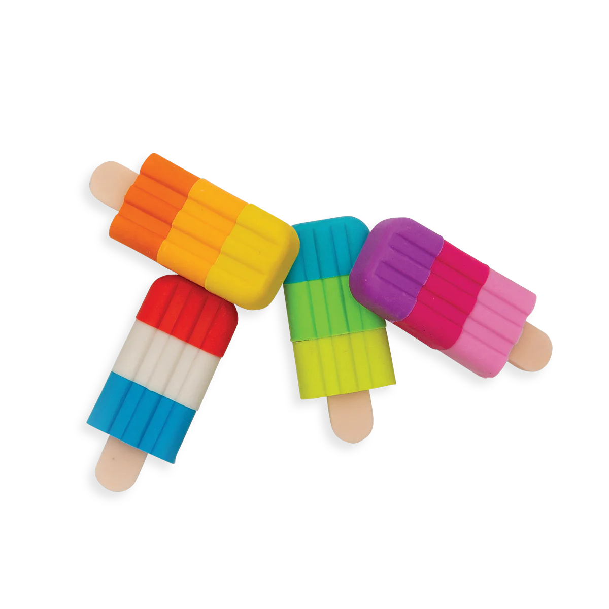 Ooly Icy Pops Scented Puzzle Erasers-- Set of 4