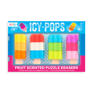 Ooly Icy Pops Scented Puzzle Erasers-- Set of 4