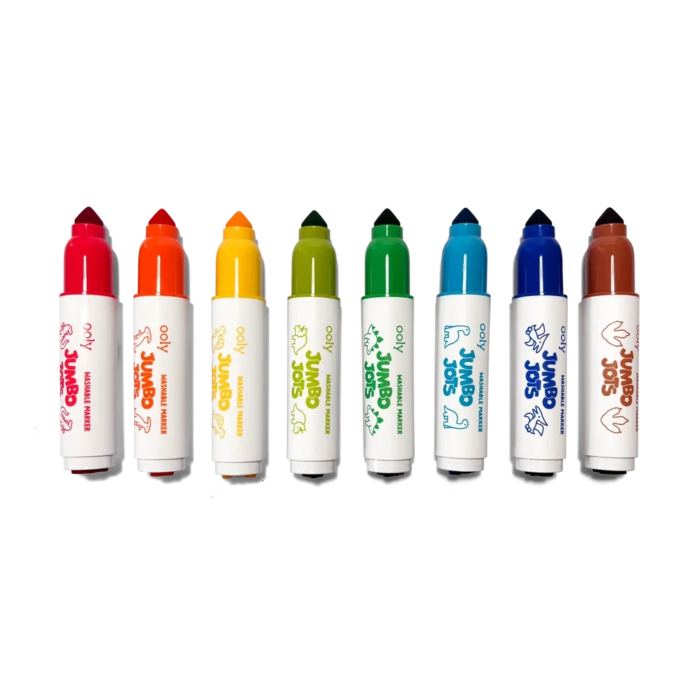 Ooly Jumbo Jots: Dual Tip Cone and Stamp Markers-- Dinosaur (Set of 8)