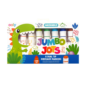 Ooly Jumbo Jots: Dual Tip Cone and Stamp Markers-- Dinosaur (Set of 8)