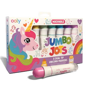 Ooly Jumbo Jots: Dual Tip Cone and Stamp Markers-- Unicorn (Set of 8)