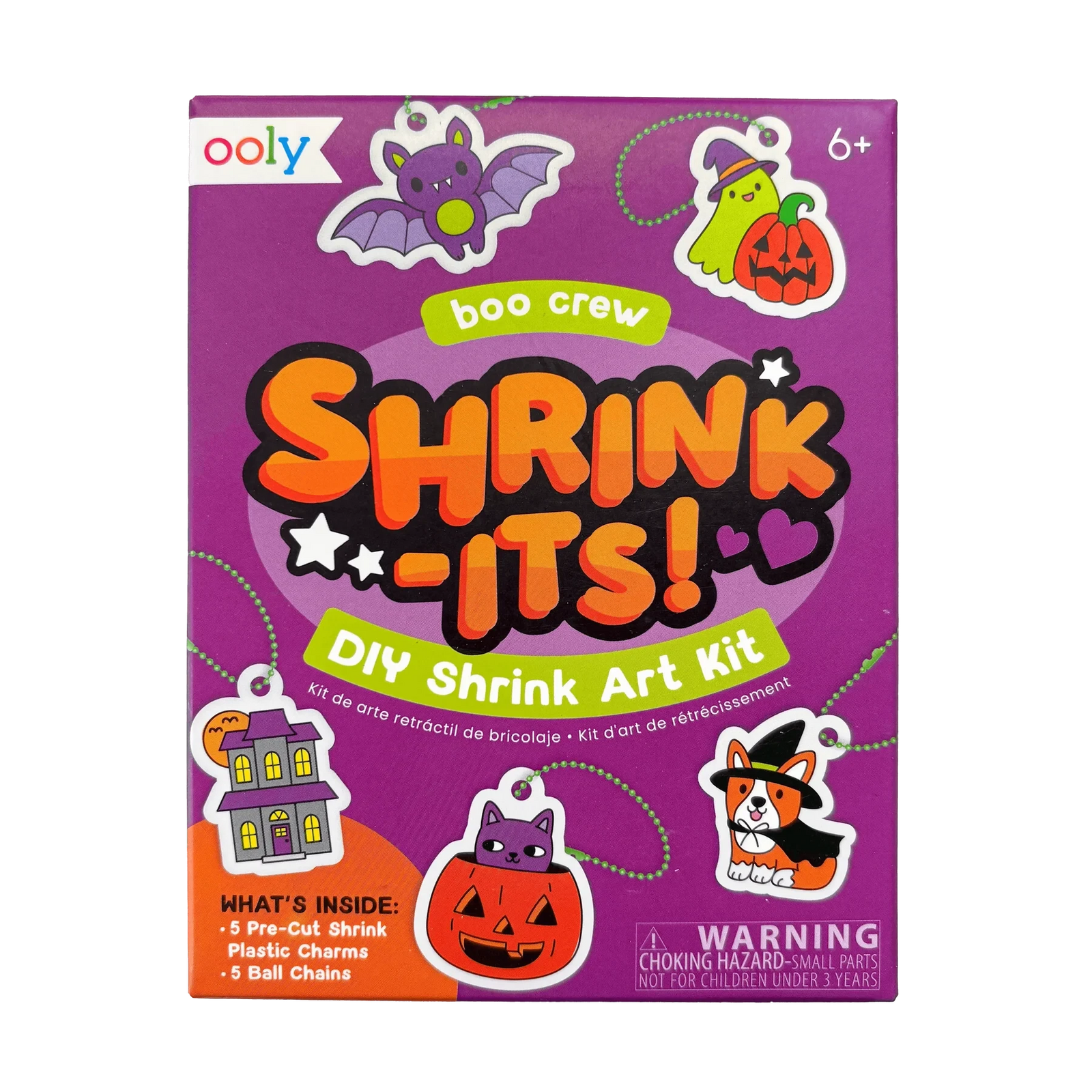 Ooly Mini Shrink-Its! DIY Shrink Art Kit-- Boo Crew