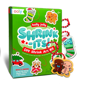 Ooly Mini Shrink-Its! DIY Shrink Art Kit-- Holly Jolly