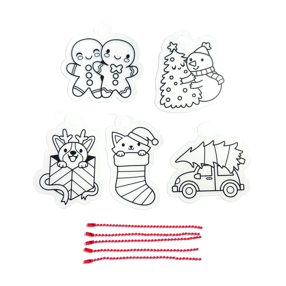 Ooly Mini Shrink-Its! DIY Shrink Art Kit-- Holly Jolly