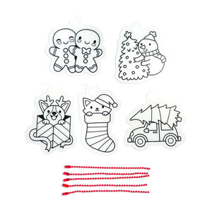 Ooly Mini Shrink-Its! DIY Shrink Art Kit-- Holly Jolly