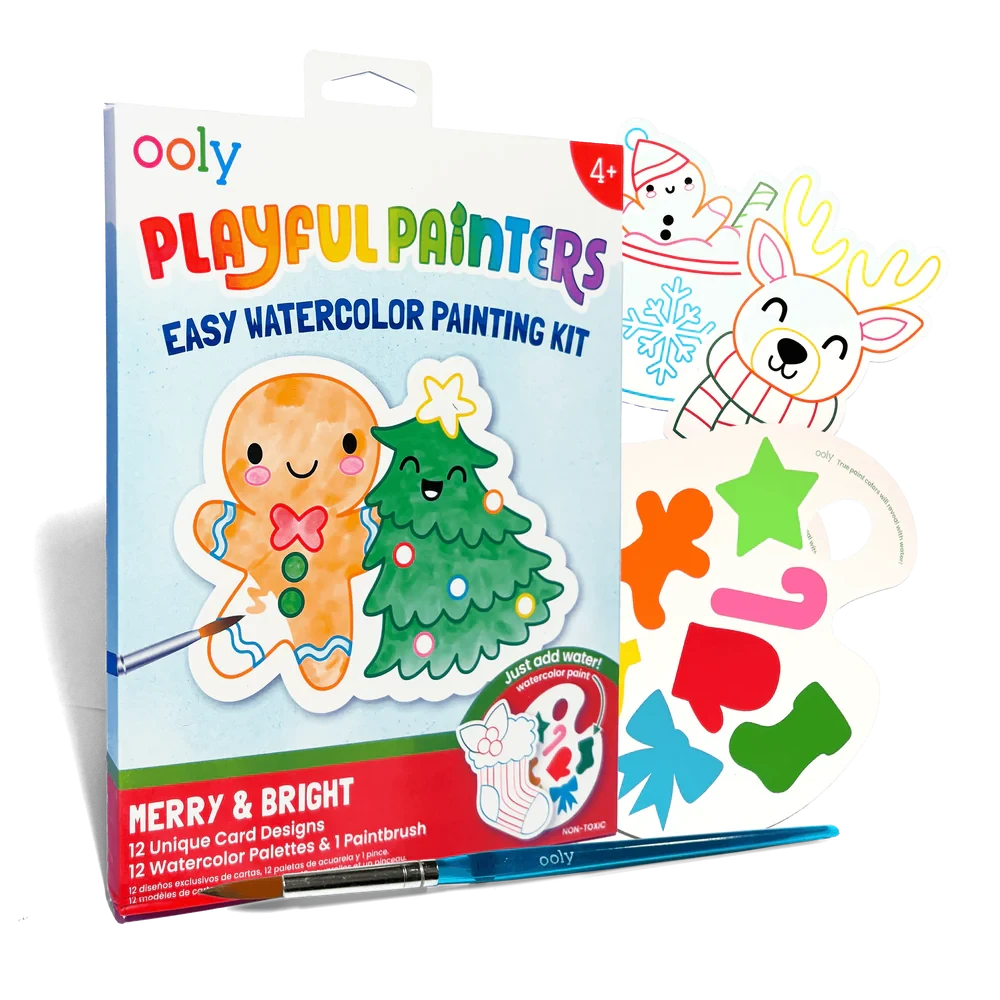 Ooly Playful Painters Easy Watercolor Painting Kit-- Merry and Bright