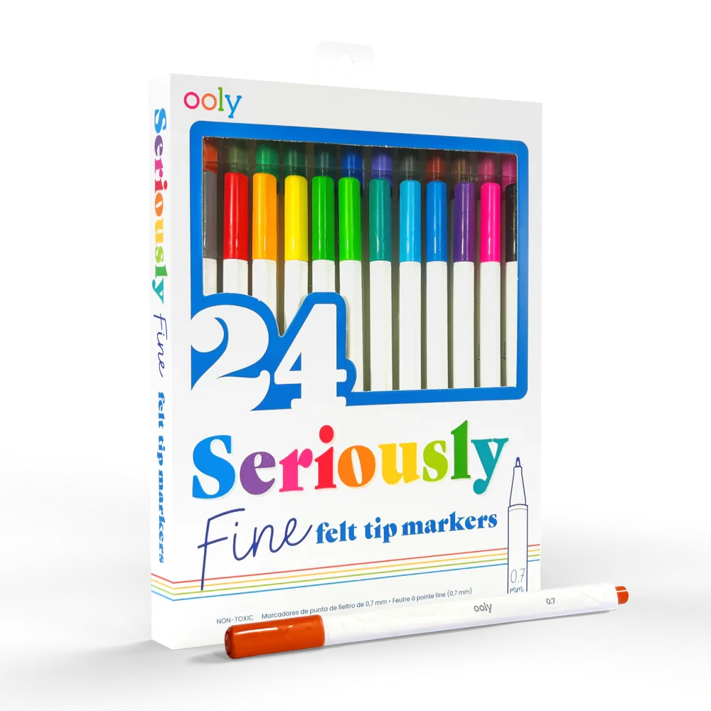 Ooly Seriously Fine Felt Tip Markers-- Set of 24