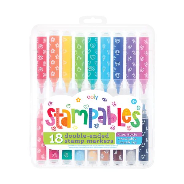 Ooly Stampables Double-Ended Scented Markers -- Set of 18
