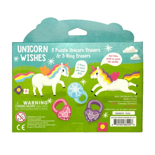 Ooly Unicorn Wishes: Scented Erasers - Set of 5