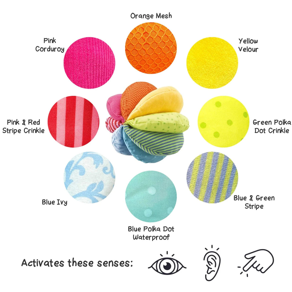 Rainbow Fabric Baby Ball by Haba