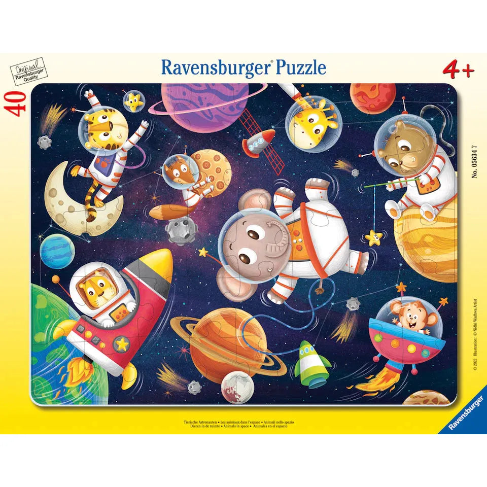 Ravensburger 40 Piece Frame Puzzle-- Animals in Space