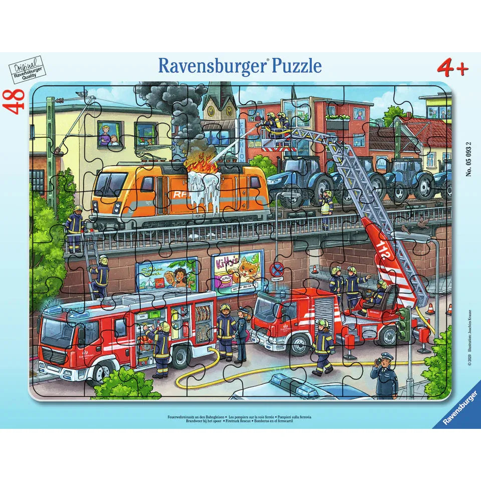 Ravensburger 48 Piece Frame Puzzle-- Firetruck Rescue