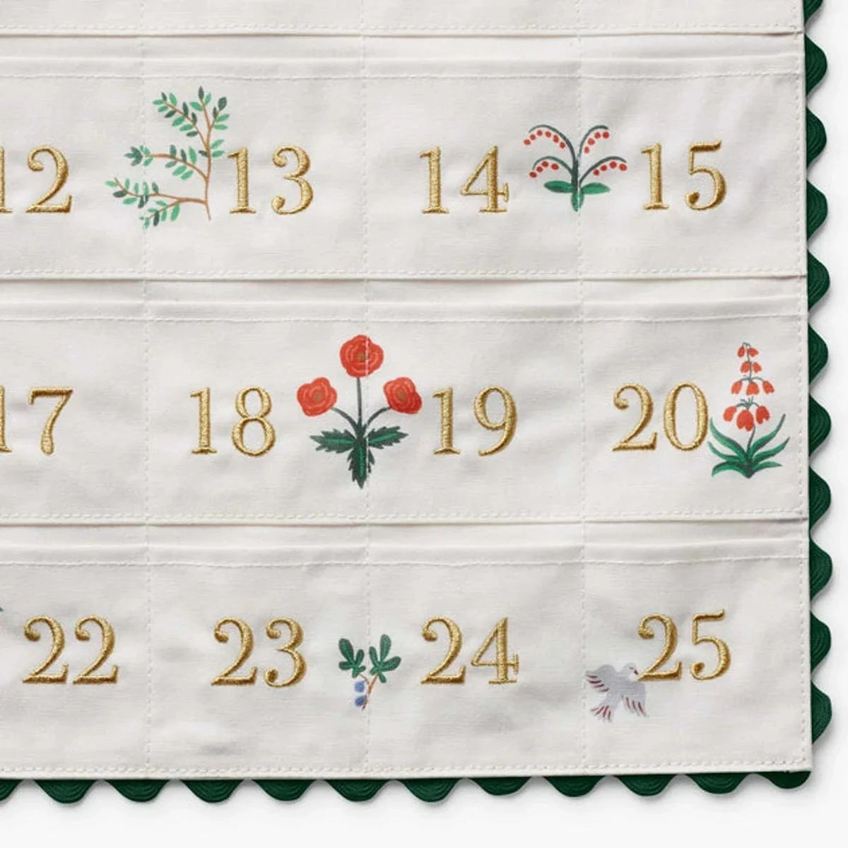 Rifle Paper Co Nativity Embroidered Hanging Advent Calendar