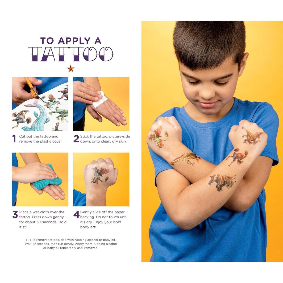 Roaring, Rumbling Tattoo Dinosaurs: 50 Temporary Tattoos That Teach