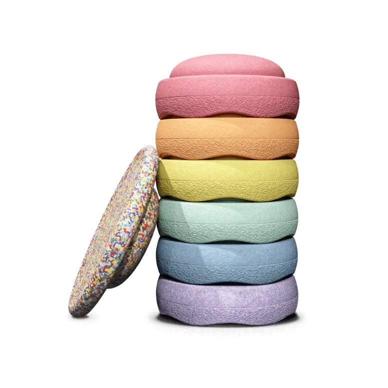 Stapelstein Rainbow Set Pastel with Confetti Board (US-201602)