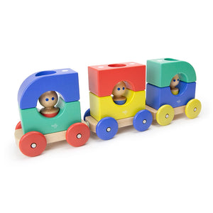 Tegu Magnetic Tram in Big Top Colorway