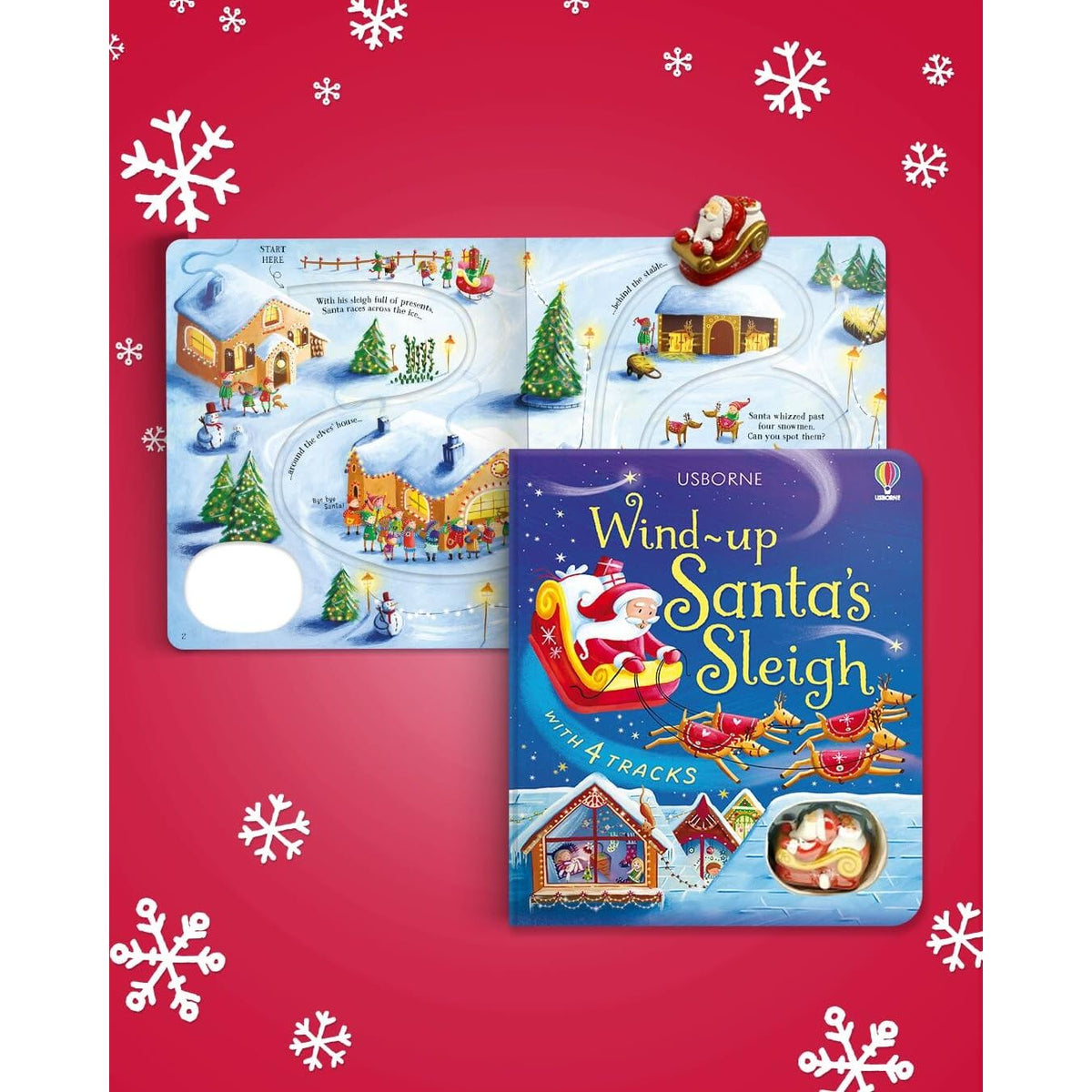 Usborne Wind-Up Santa's Sleigh Book and Toy Combo