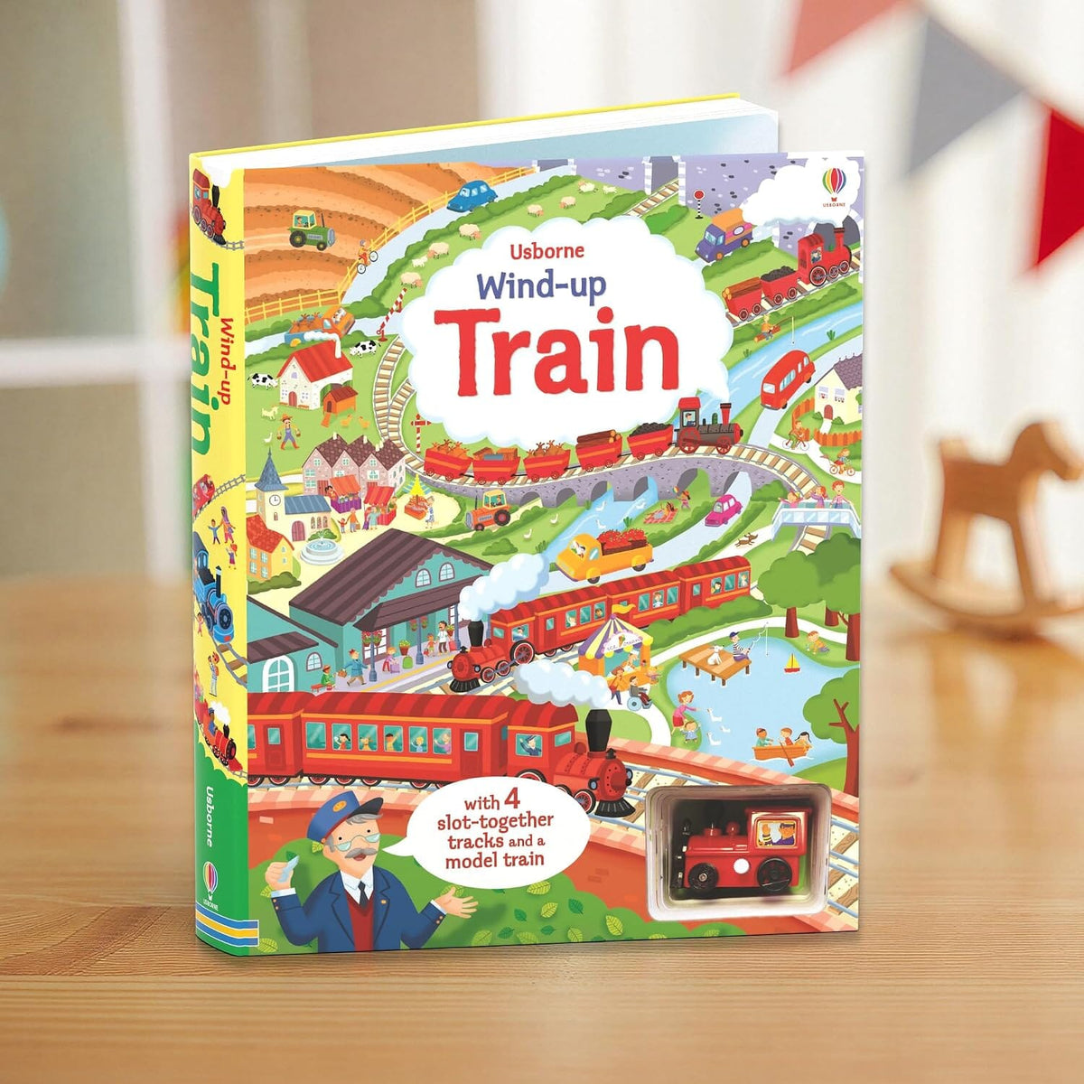 Usborne Wind-Up Train Toy and Book Combo