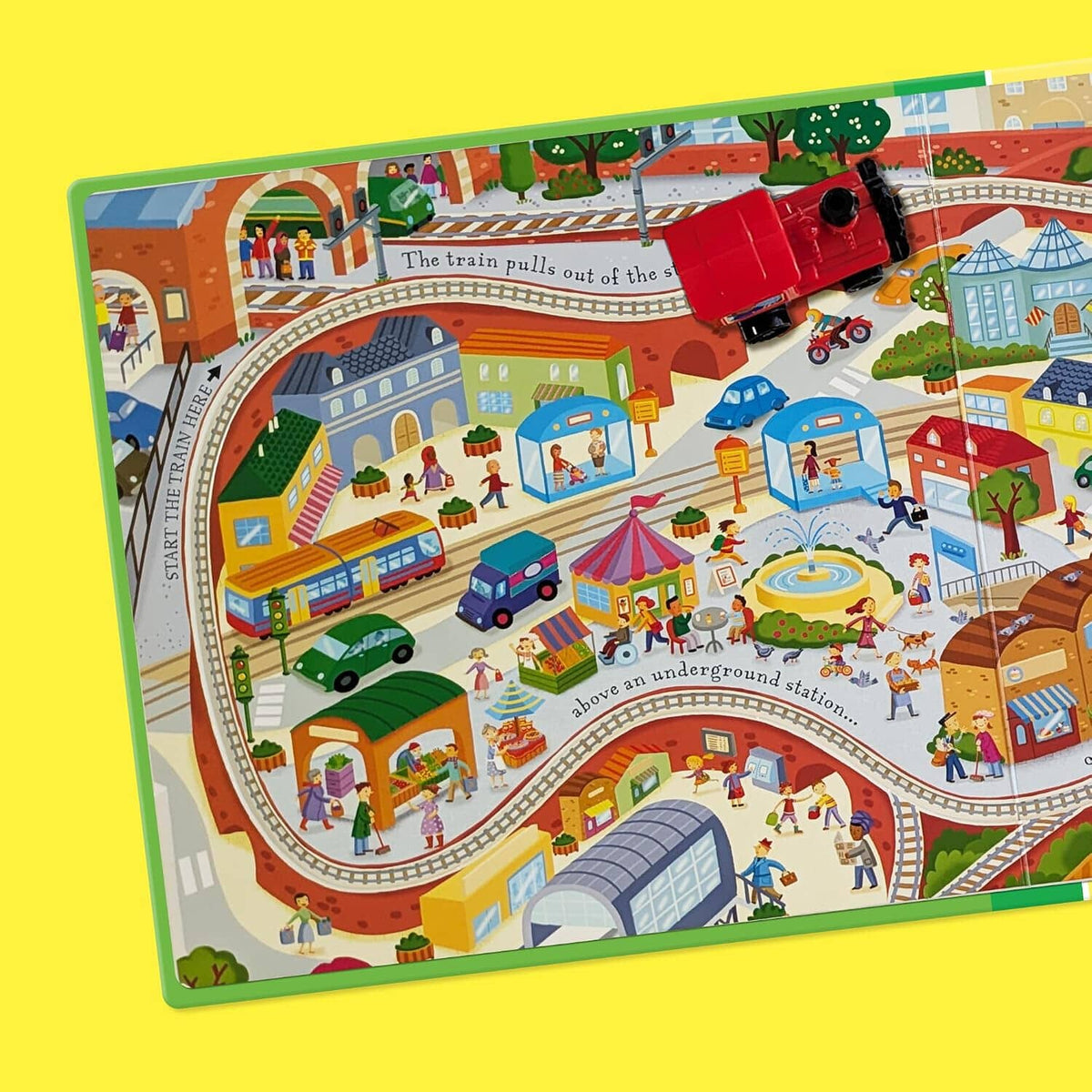 Usborne Wind-Up Train Toy and Book Combo