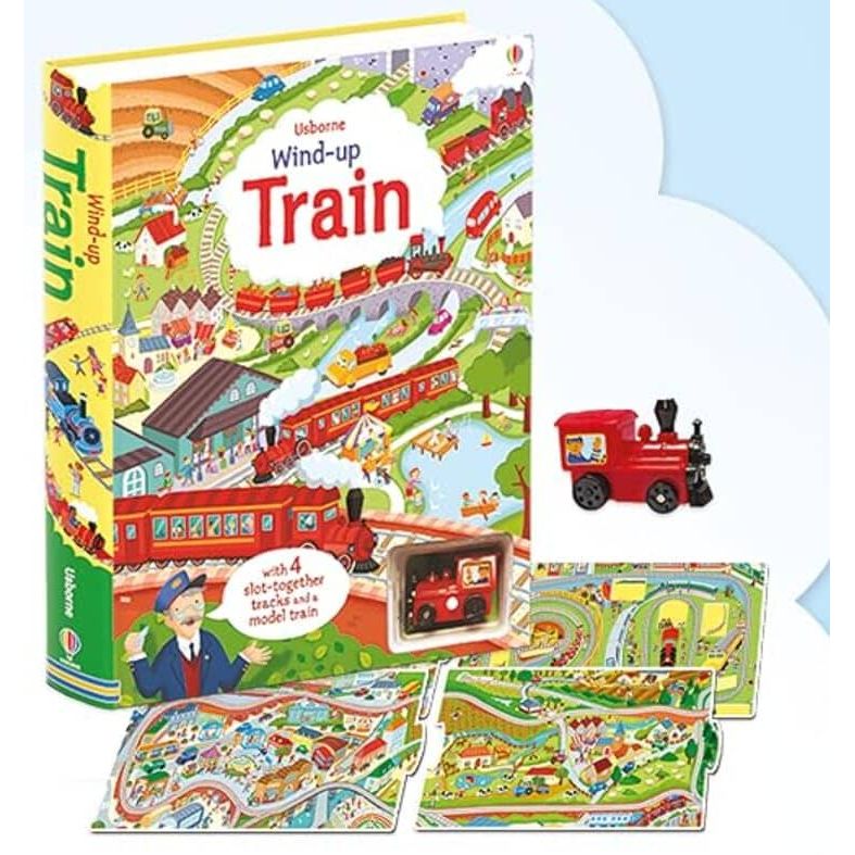 Usborne Wind-Up Train Toy and Book Combo