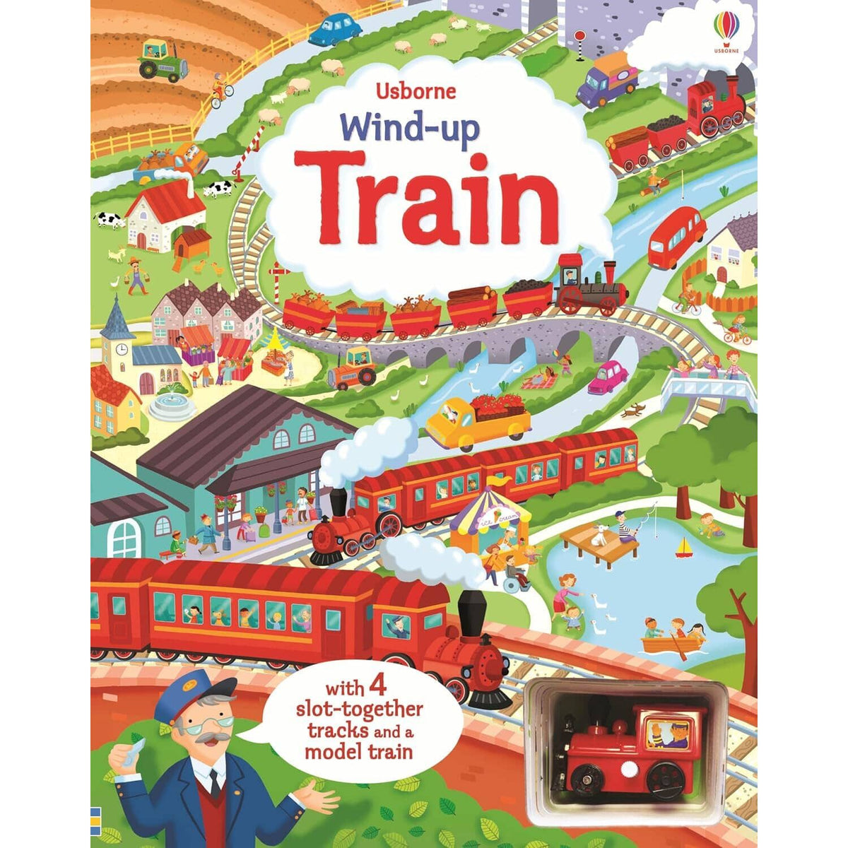 Usborne Wind-Up Train Toy and Book Combo