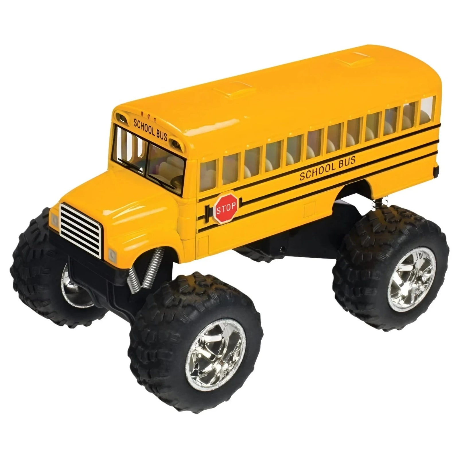 Welly Diecast 5" Pull Back Big Wheel School Bus