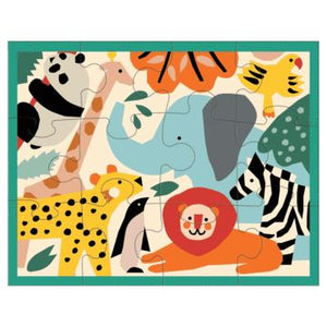 12-Piece Puzzle Pouch -- Zoo Animals