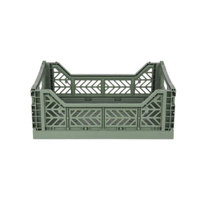 Aykasa Medium Folding Crate in Almond Green