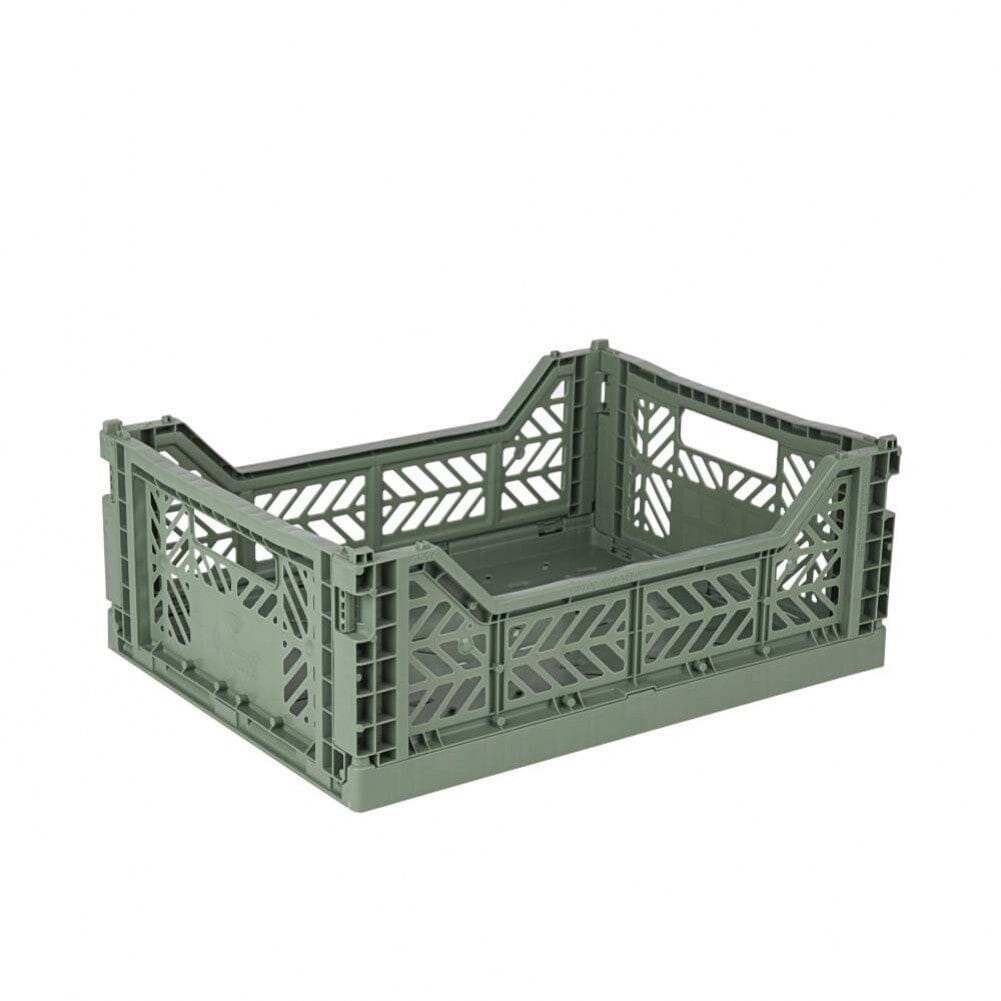 Aykasa Medium Folding Crate in Almond Green