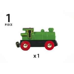 green battery-powered engine, one piece
