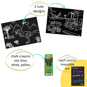 Imagination Starters Chalkboard MiniMats: Dino and Truck