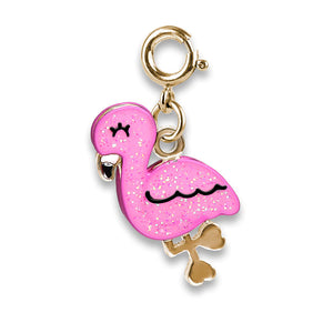 Charm It! Gold Glitter Flamingo Charm