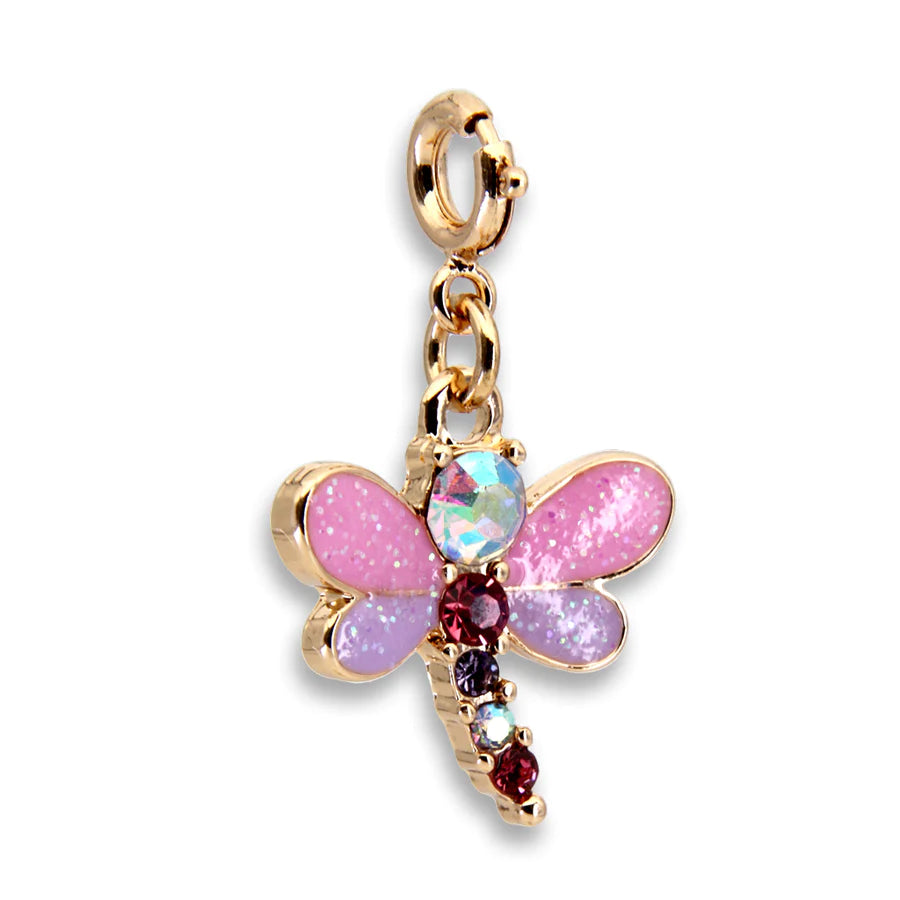 Charm It! Gold Glitter Dragonfly Charm